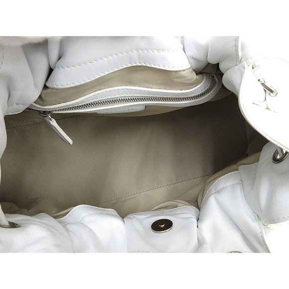 Christian Dior Letranto Chain Shoulder Bag Leather White - Picture 9 of 10